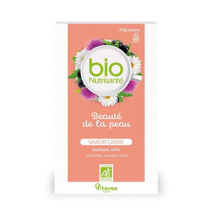 Vitavea - Biosnutrisanté - Infusion Beauté De La Peau Saveur Cassis - 20 Sachets