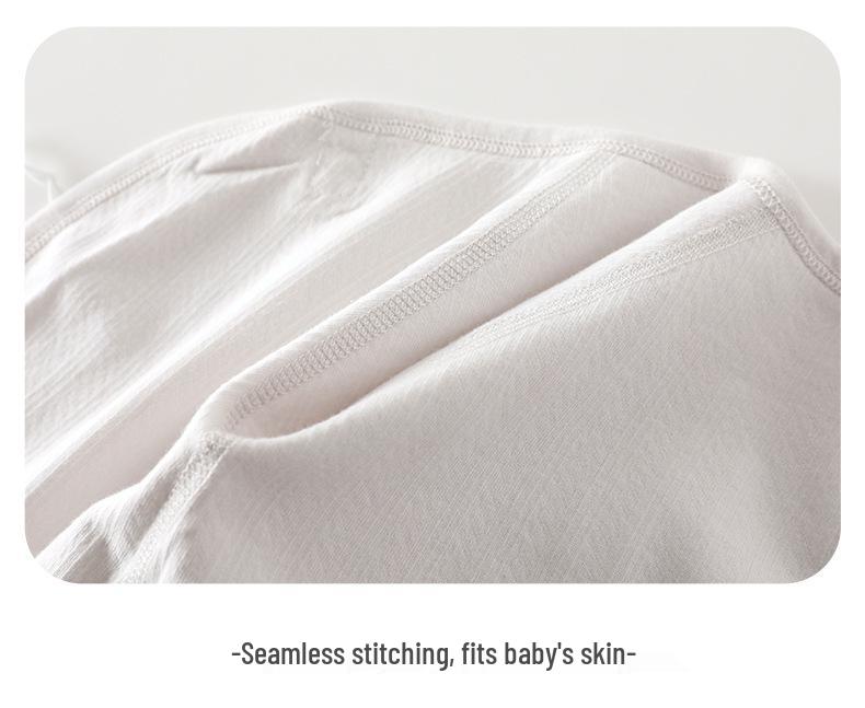 Pure Cotton Long-Sleeve Butterfly Bodysuit for Infants and Toddlers - Belly Protection, Lace-Up Design, One-Piece Home Wear, Spring