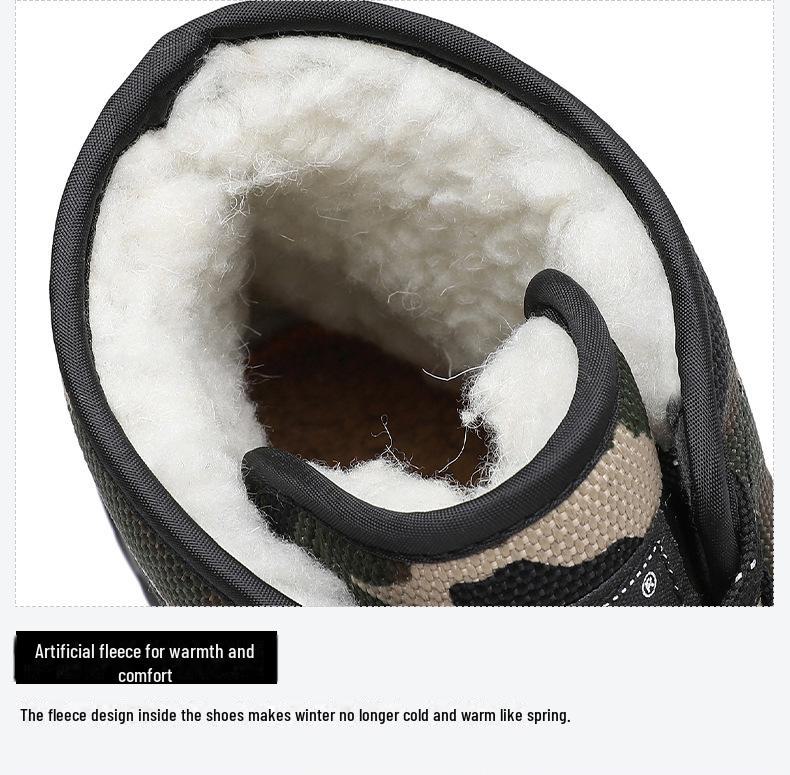 Men's Thickened High-Top Winter Boots: Warm, Snow-Proof Velvet Cotton Shoes