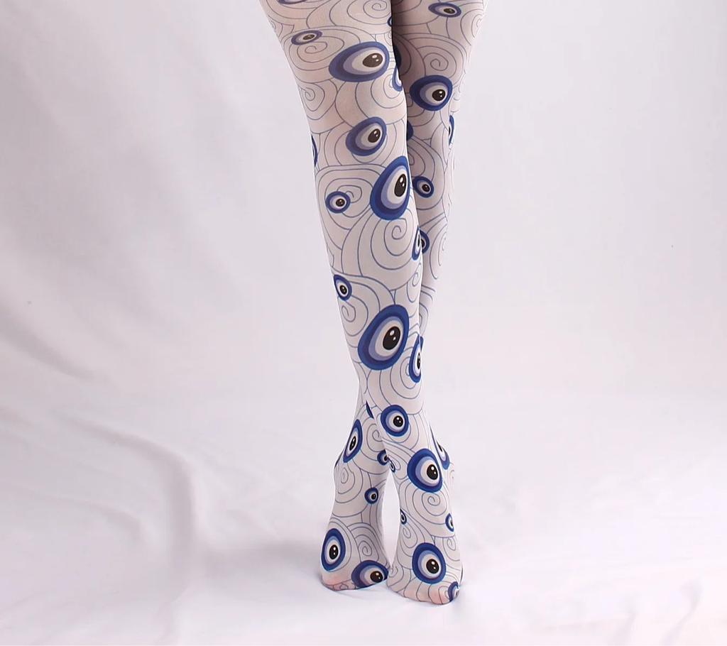 Evil Eyes Tight women Spring New Women Sheer Sexy Tattoo Printed Pantyhose Tights Stockings Anti-Hook Women's Socks