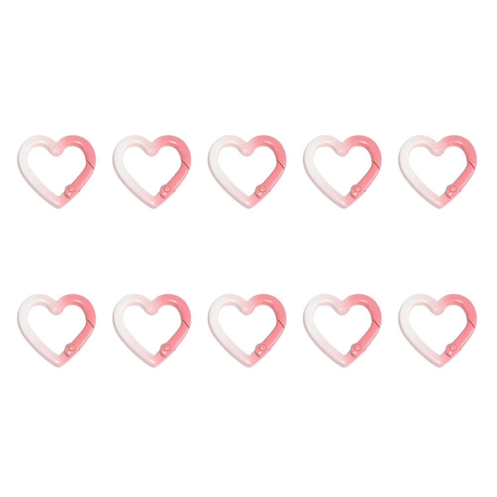 

10 шт. Карабин-кольцо в форме сердца с одной петлей, градиентного цвета, с открывающейся пружинной застежкой, подарок красный