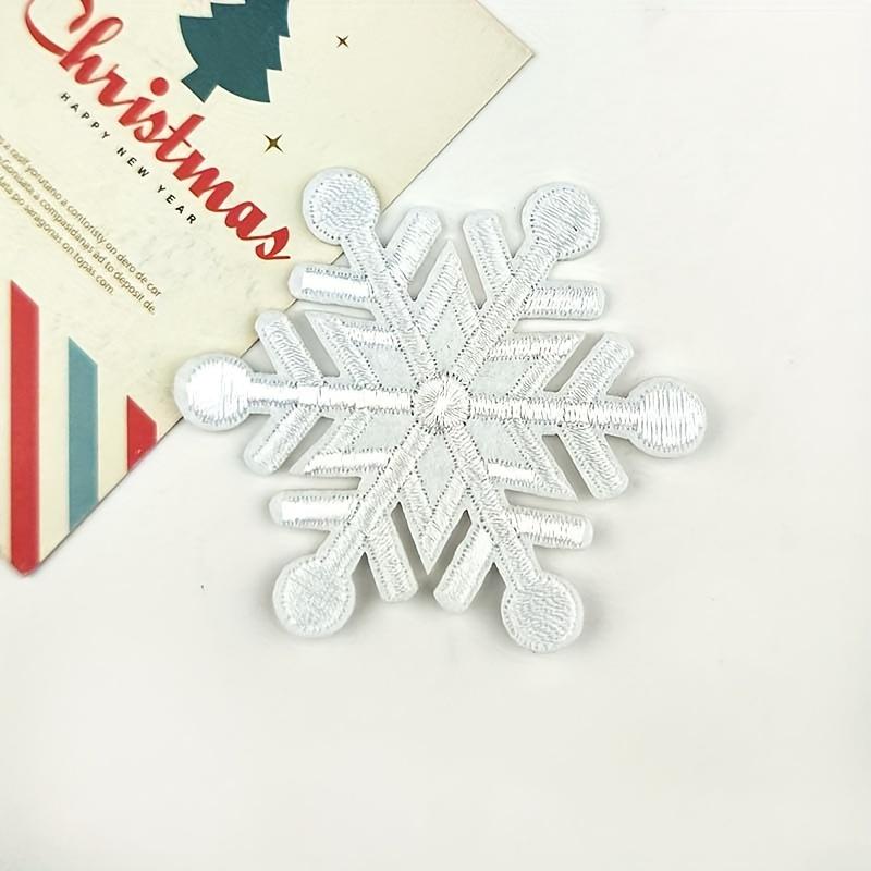 10 ks nažehlovacích nášivek Sněhová vločka - Vyšívané dekorace pro DIY našívací hobby, Vánoční doplňky na oděvy, tašky, klobouky a další