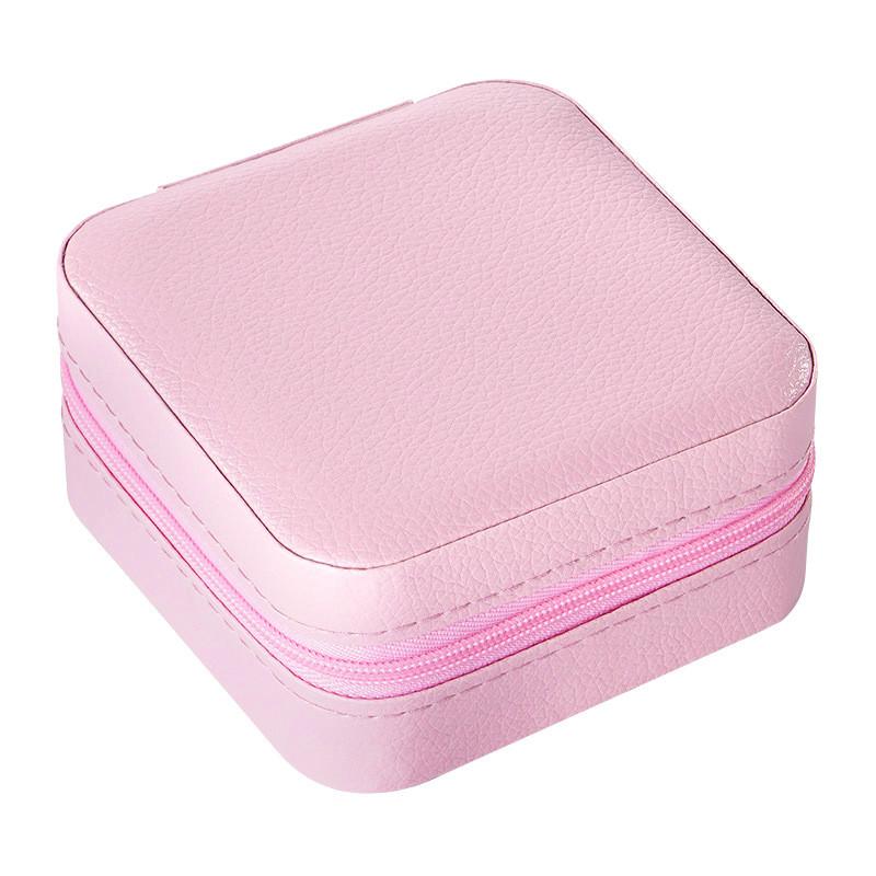 Childrens Jewelry Box With Pure Color Leather Material Multi Use Storage For Girls