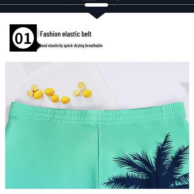 Men's Quick-Dry Printed Swim Trunks: Anti-Embarrassment, Wide Waist, Plus Size Beach Shorts for Adults.