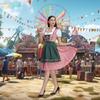 Adults Women's Oktoberfest Costume German Bavarian Beer Outfits Dirndl Dress Apron Bows Ribbon for Halloween Party