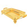Metal Serving Tray for Food Snack Fruit European Style Rectangle Party Decorative Platter Gold