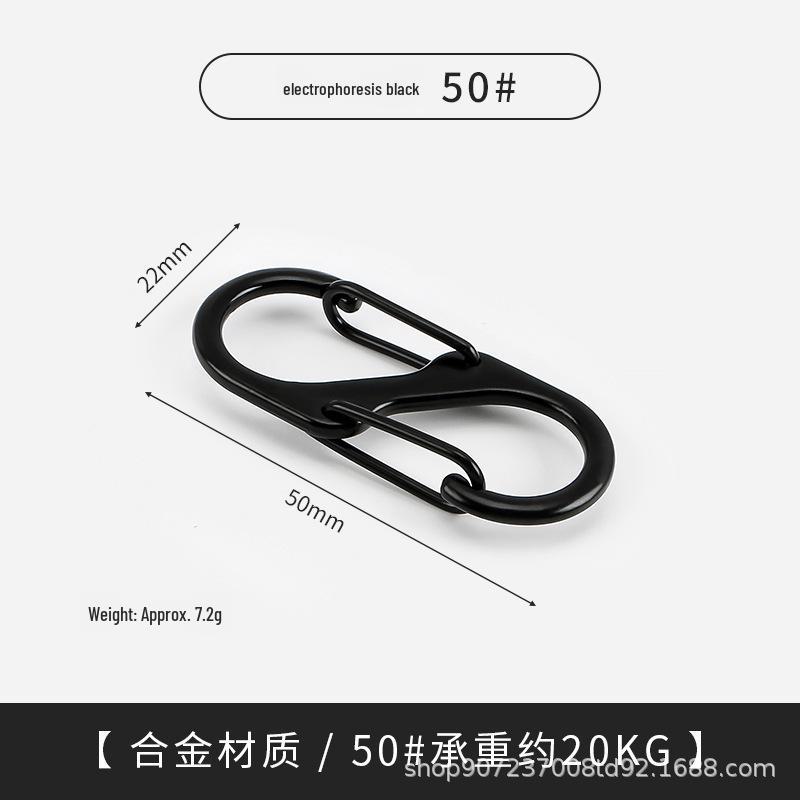 Zinklegierung Schwarz Elektrophorese S-förmige Feder Schnalle für Camping und Outdoor Bergsteigen