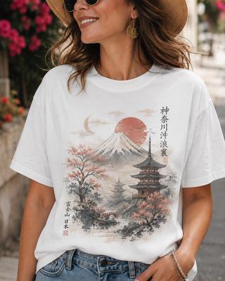 Mt. Fuji Japanese Vintage Landscape T Shirt