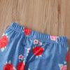 Kids Girls Fashion Clothing Set Spring Autumn Tie Dye Printed Cartoon Pegasus Pullover Flower Flared Pants Two Piece Outfit