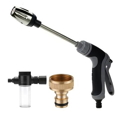 High-Pressure Water Gun Garden Hose Nozzle Garden Watering Hose Sprayer Cleaning Tool Handle Spray Gun For 3/4" Car Washing