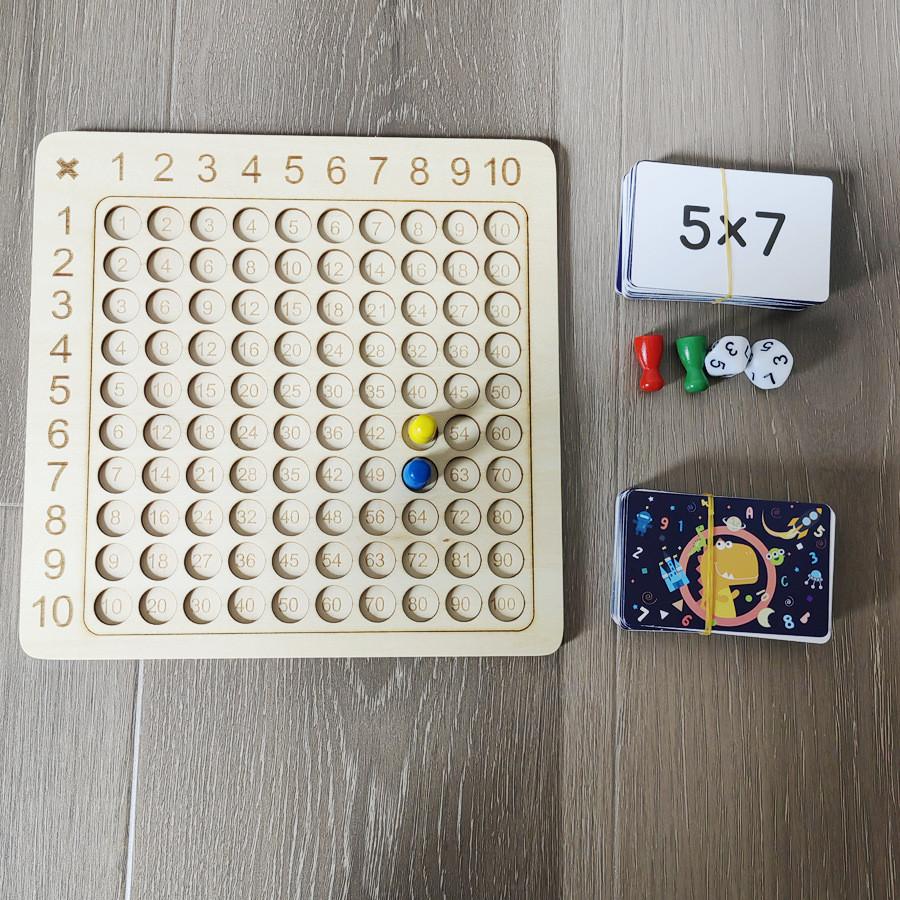 Wooden Multiplication Table Educational Puzzle For Kids Learning Math Skills