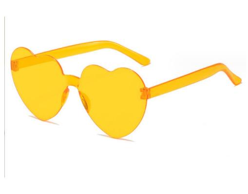 2817 Peach Heart Sunglasses, Love Sunglasses, Trendy Frameless One-Piece Sunglasses