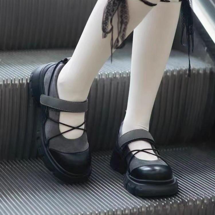 Big head Mary Jane single shoes women's 2025 summer and autumn new versatile height increase thick sole small man design sense small leather shoes