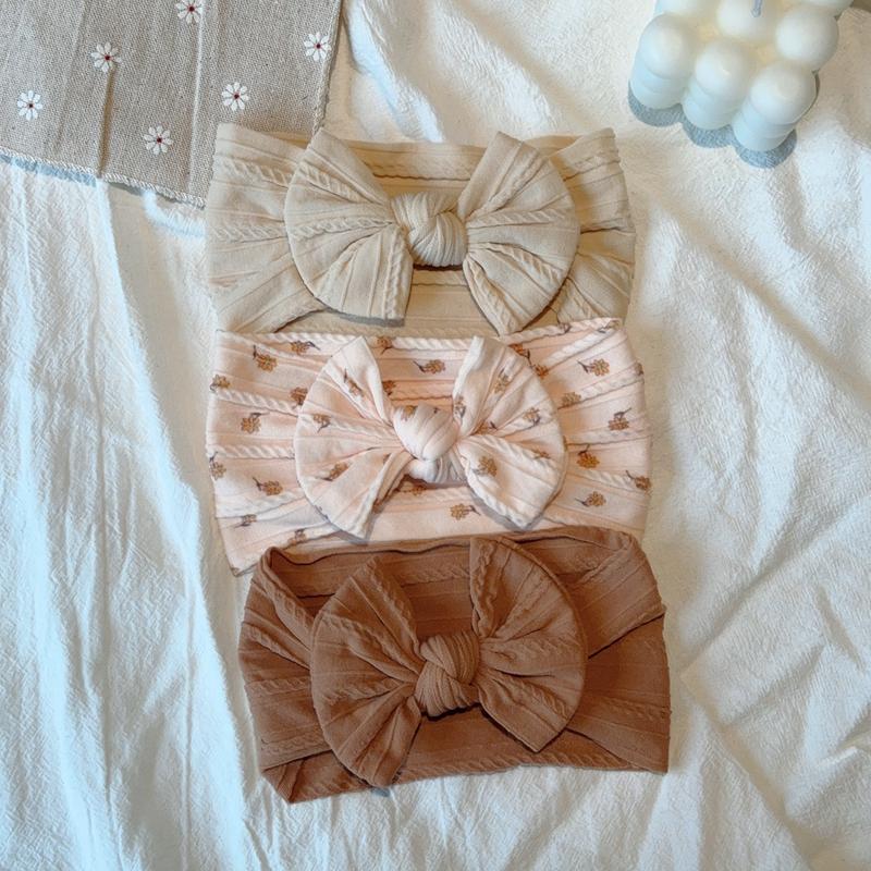 3 stk Baby Jente Sløyfer Pannebånd Nyfødt Turban Hårbånd Tilbehør Barn Hårbånd Utendørs Småbarn Barn Hodebånd Hårtilbehør