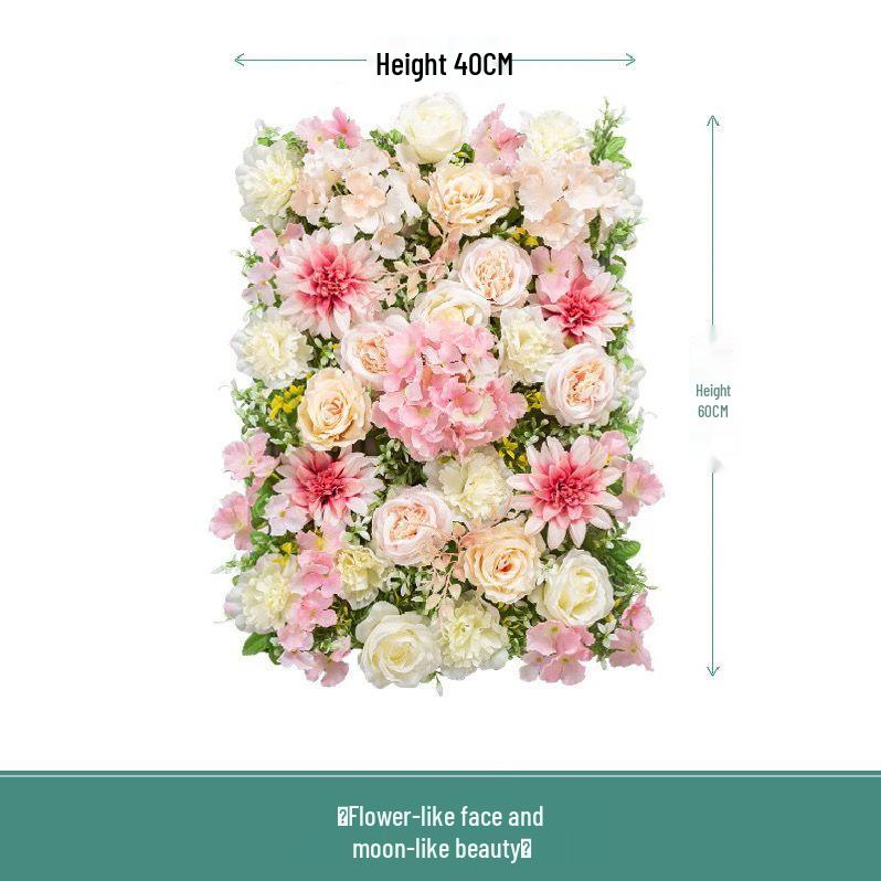 Qixi Festival Rose Flower Wall: Simulated Floral Background for Photography, Indoor Decor, and Wedding Celebrations