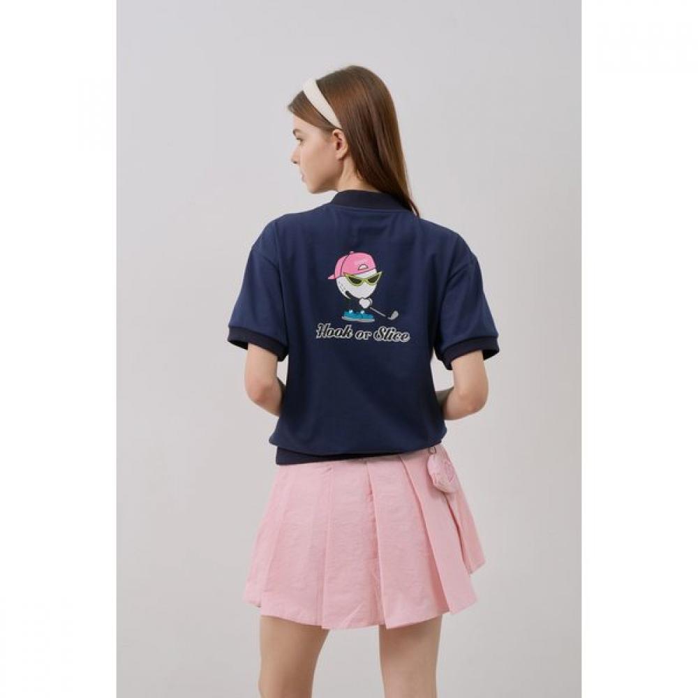 

Goexo Navy Pocket Short Sleeve SweatShirt Women S Hook Slice Ball S(44-55)