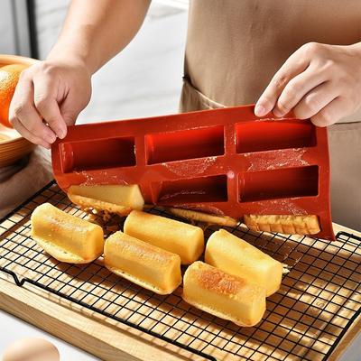 9 Cavity Chocolate Mold Half-cylindrical Shape 3D Stick French Pastry Mold Silicone Long Strip Shape Mousse Cake Mould