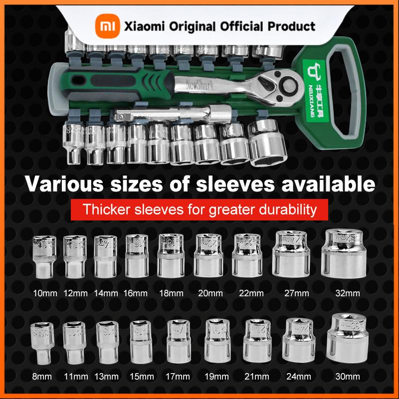 Xiaomi Drive Socket Set 1/4"-3/8"-1/2",72 Teeth CRV Ratchet Wrench Sockets Compact Sockets for Motorcycle Repair Mechanic Tool for Car