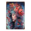 D Flat D FlatD Flat D Flat Metal Sign Pc Dreamy Floral Female Art Decorative Painting X Inches(Xcm) Plate I
