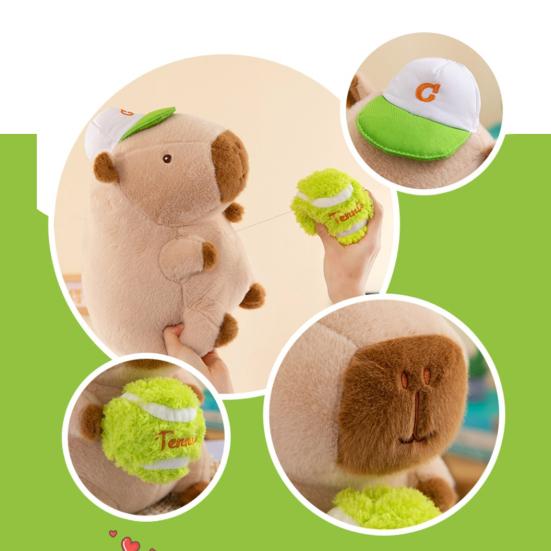 Baseball Tennis Capybara Plush Toy Animal Plushie Stuffed Comfort Doll Pillow
