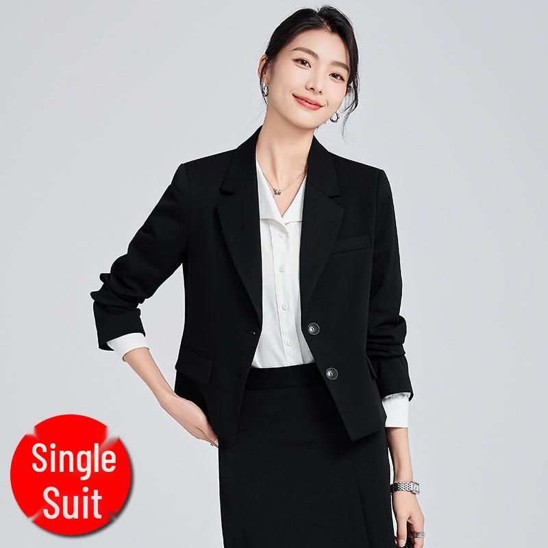 

Женский серый костюм-петтит на весну/осень - профессиональная юбка и блейзер для работы и собеседований L