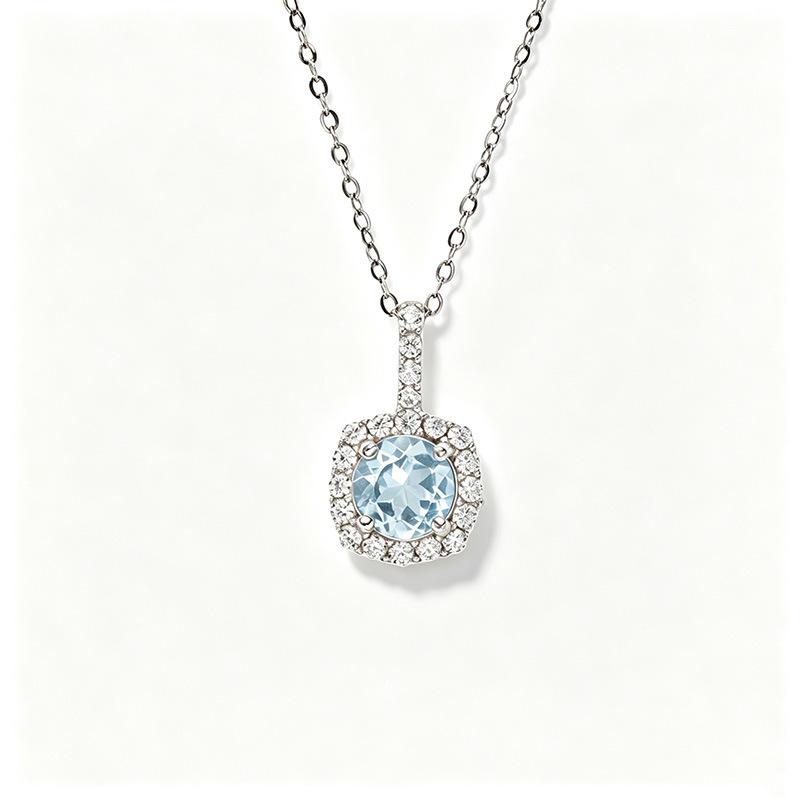 S925 Sterling Silver Zodiac Birthstone Necklace - Natural Gemstones, Light Luxury, Perfect Birthday Gift
