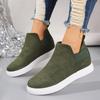 Foreign Trade Large Size Women's Shoes New European and American Flat Bottom Suede Elastic One Pedal Casual Board Shoes Sports Fashion Single Shoes