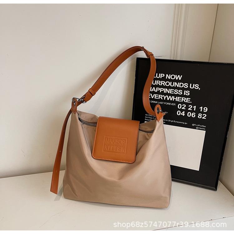 

Сумка-тоут из ткани Оксфорд, простая, очень большая, женская, новая коллекция 2025, повседневная, большой вместимости, на плечо, универсальная, для поездок, подмышечная сумка хаки