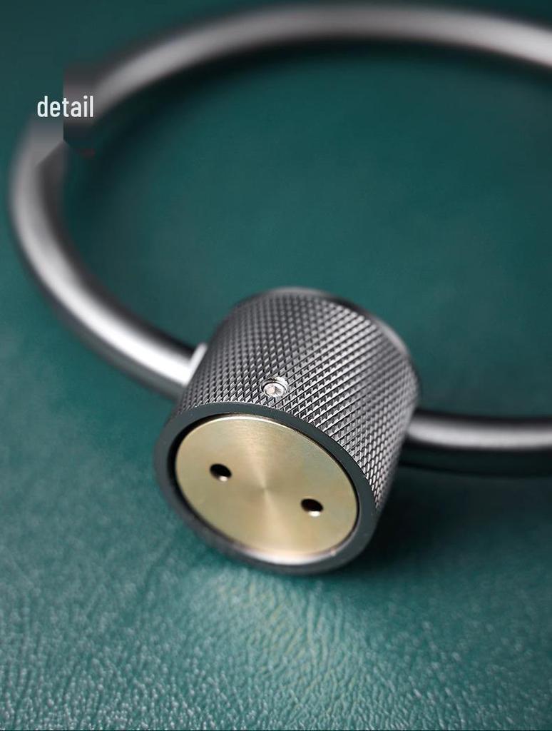 Gunmetal Gray All-Copper Round Wall-Mounted Bathroom Towel Ring