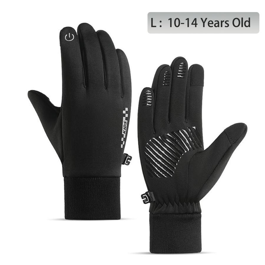 Winter Children'S Gloves Padded Warm Wind Cold Riding Gloves Touch Screen Non-Slip Waterproof Ski Gloves Outdoor Sports Gloves