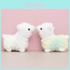 Adorable Plush Alpaca Keychain Cute Doll Keyring Accessory For Girls In Tie-dye Colors
