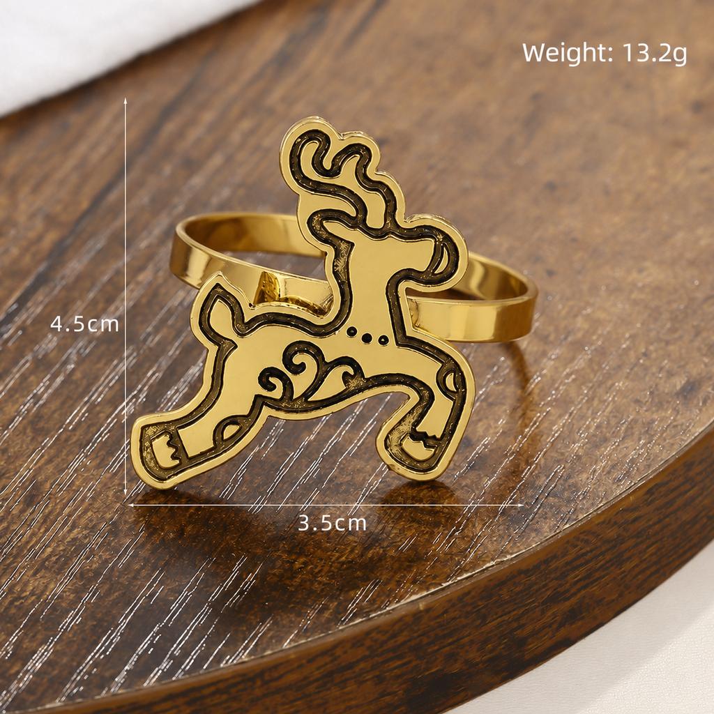 high-end Christmas Zinc Alloy Napkin Ring New Year Festive Candy Cane Bow Napkin Holder for Holiday Xmas Table Decoration
