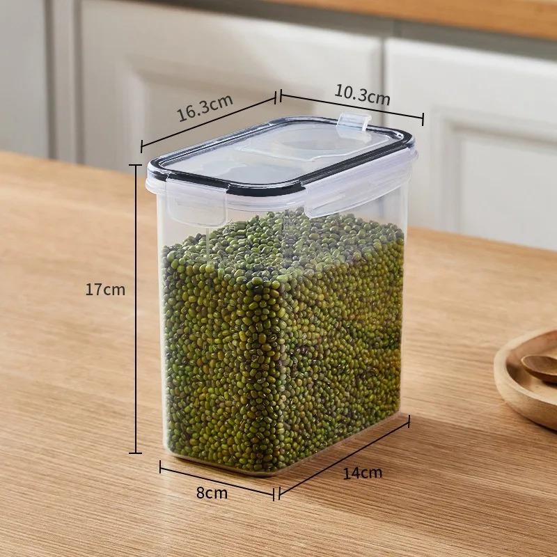 Kitchen Airtight Storage Jar Insect & Moisture Proof Container for Grains Flour Sugar Rice Other Dry Goods Food Storage Canister