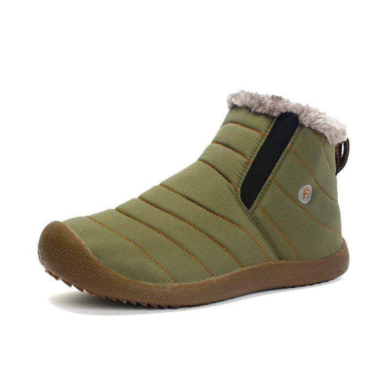 Fashion Men Winter Warm Fur-lined Ankle Snow Boots Shoes Waterproof And Cozy