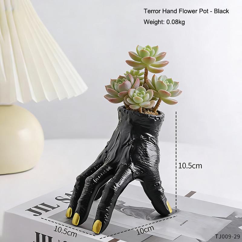 

Creative Terror Hand Flowerpot Green Potted Plants Container Home Courtyard Garden Decor Resin Handicrafts Ornament Gift