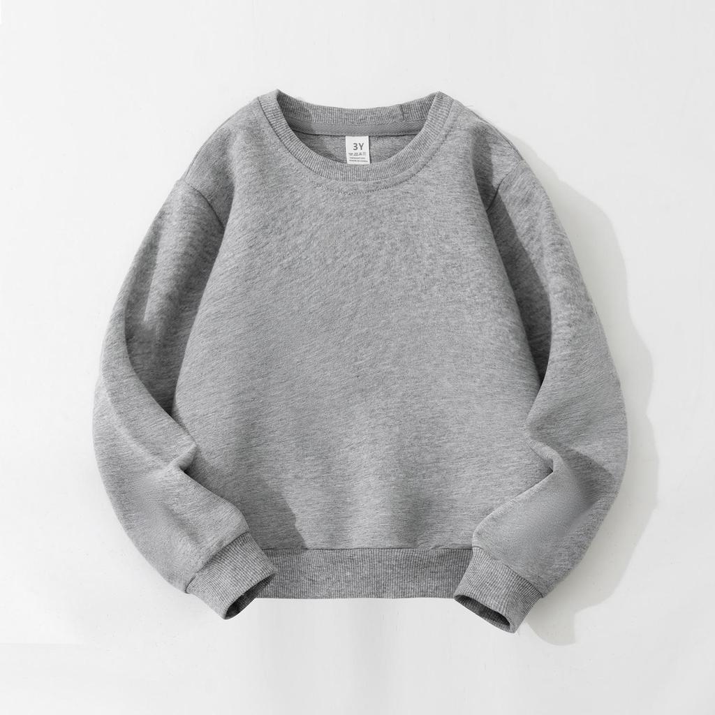 Customizable Kids' Solid Color Sweatshirt - Autumn Style Loopback Baby & Children's Wear