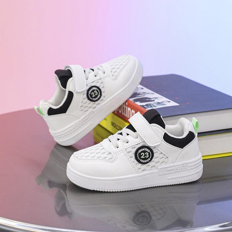 Boys' Shoes Children'S Mesh Breathable Little White Sports Shoes Medium And Older Children'S Low-Top Board Shoes
