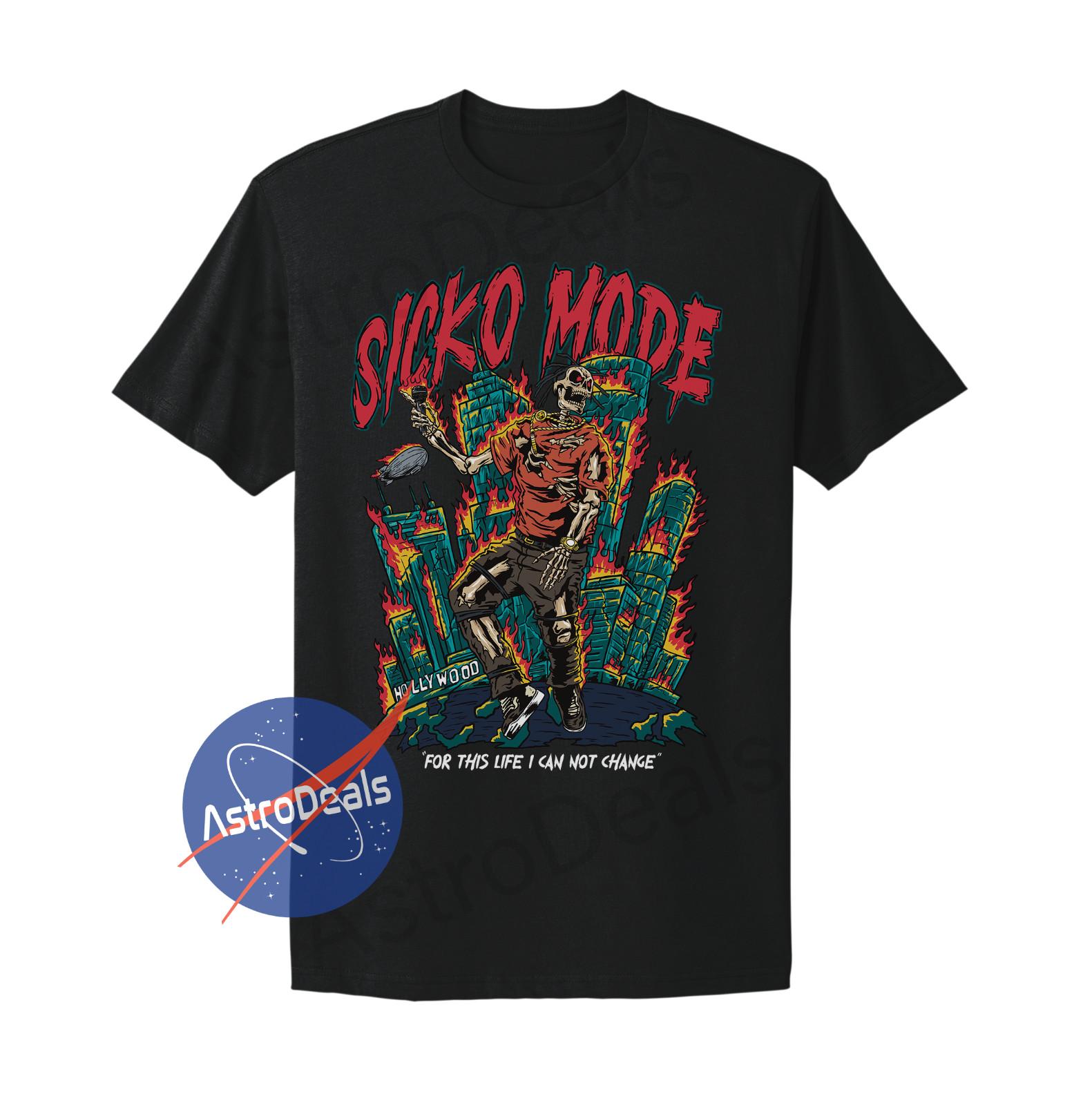Travis Scott Sicko Mode Astroworld Cactus Jack I can Fly Black T-shirt XXXXL