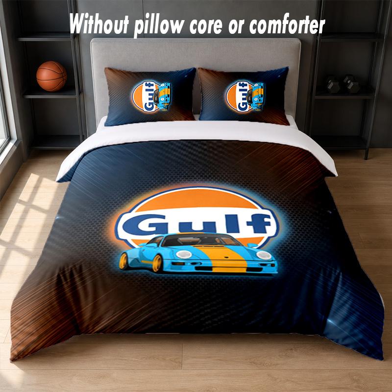 Gulf Design Bed Bedding Set 1 Duvet Cover + 2 Pillowcases Soft Breathable Household Bed Linens