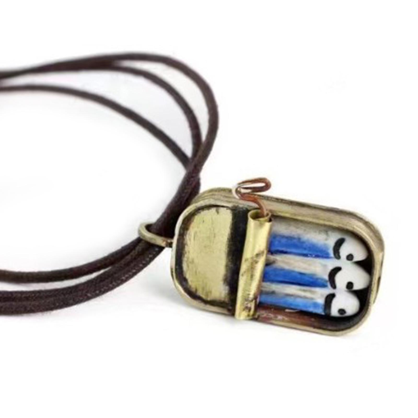 

Винтажная подвеска в виде банки с сардинами, уникальное украшение в виде банки с сардинами, идеально подходит для праздничных торжеств и декора