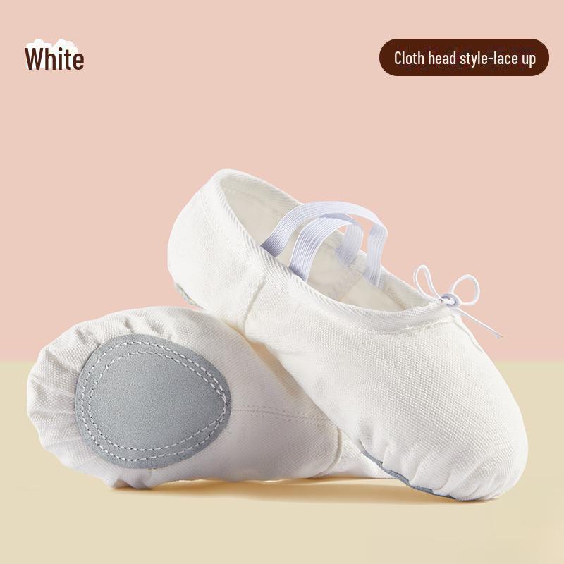 

Детская танцевальная обувь со шнурками и мягкой подошвой, балетки Cat Claw для взрослых, танцевальная обувь для занятий йогой 28 белый