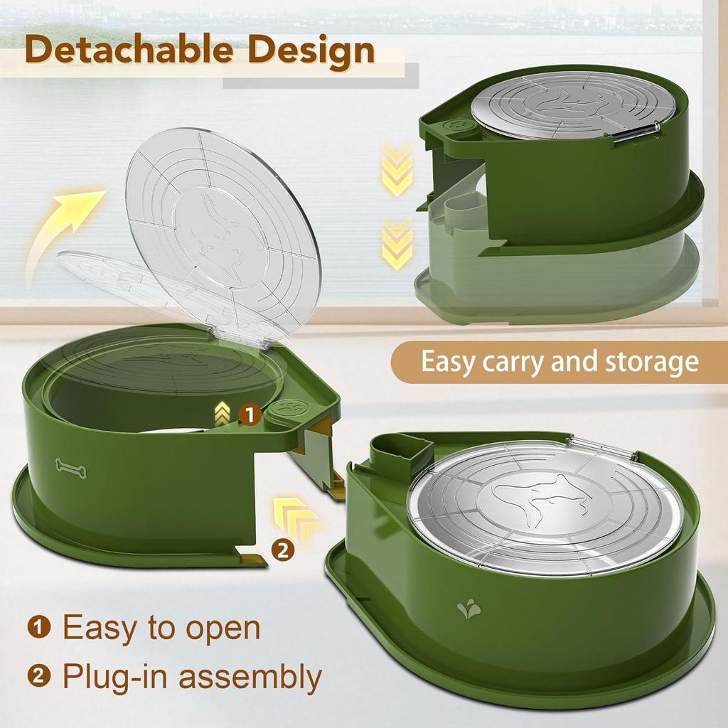 Large Capacity 304 Stainless Steel Bowls,Anti-Skid Food Water Set for Dogs Cats