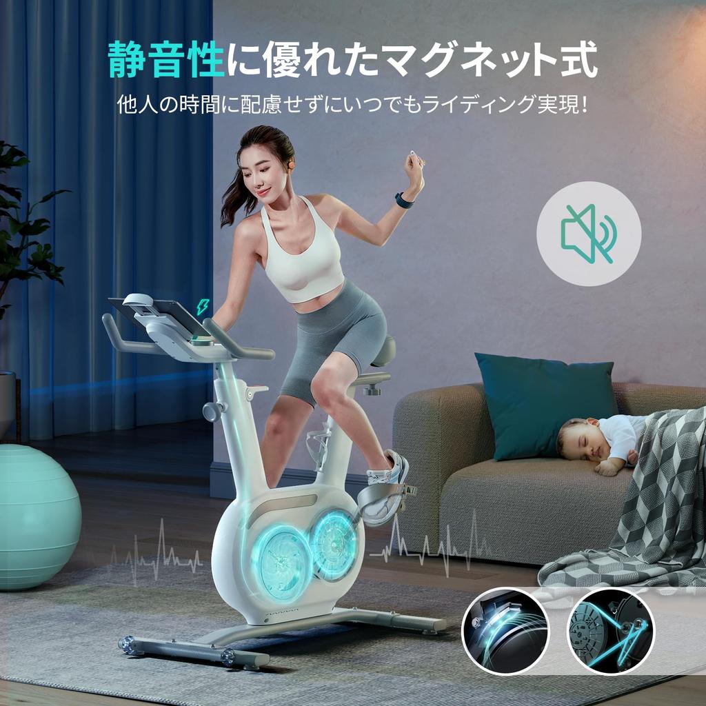Fitness Bike MERACH Fitness Bike Generation App Compatible Automatic Load Adjustment Spin Bike Magnetic Type Home Use Indoor Bike Easy To Assemble