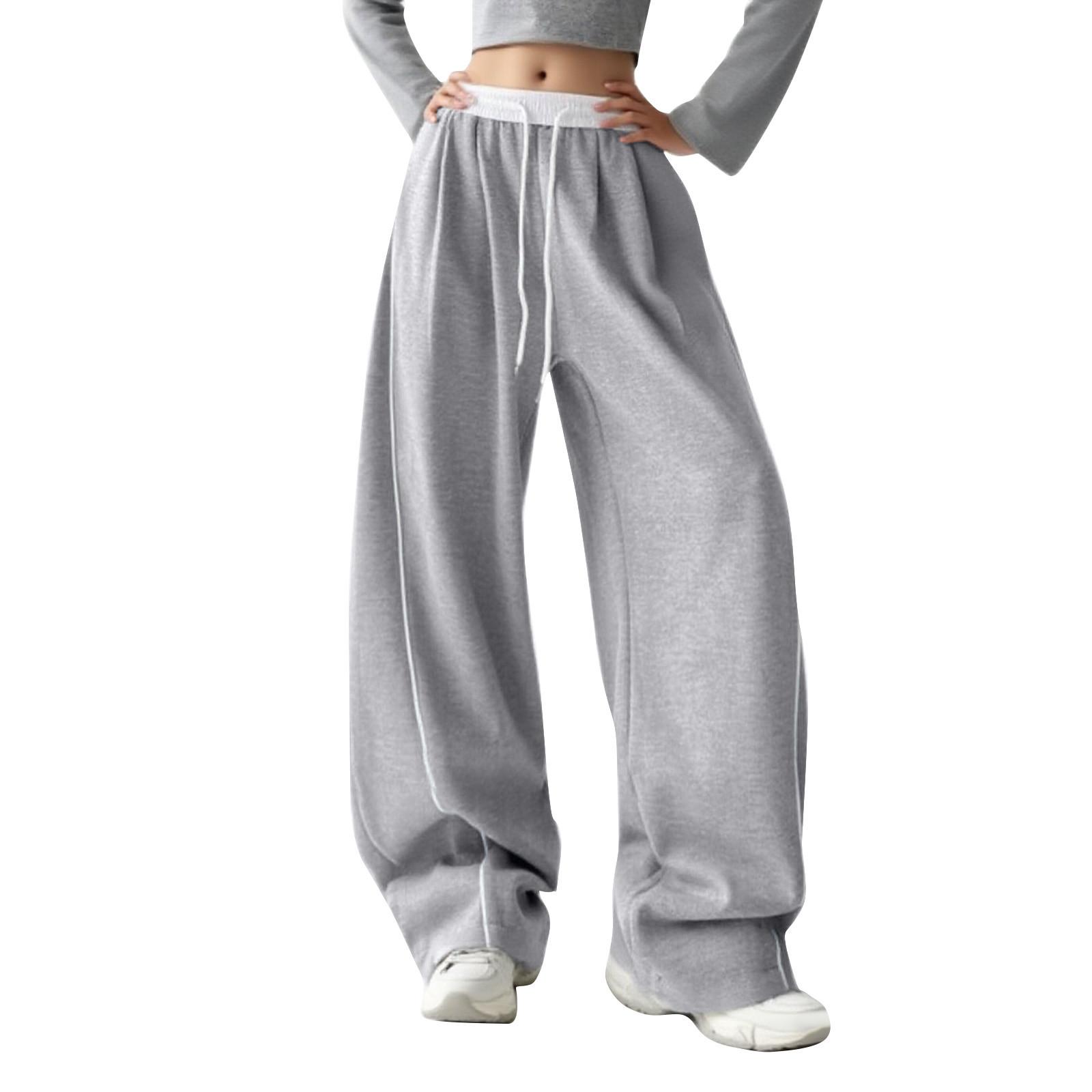 

Мешковатые спортивные штаны для женщин и мужчин, спортивные штаны с высокой талией и широкими штанинами, оверсайз, штаны-бочки, повседневные брюки M