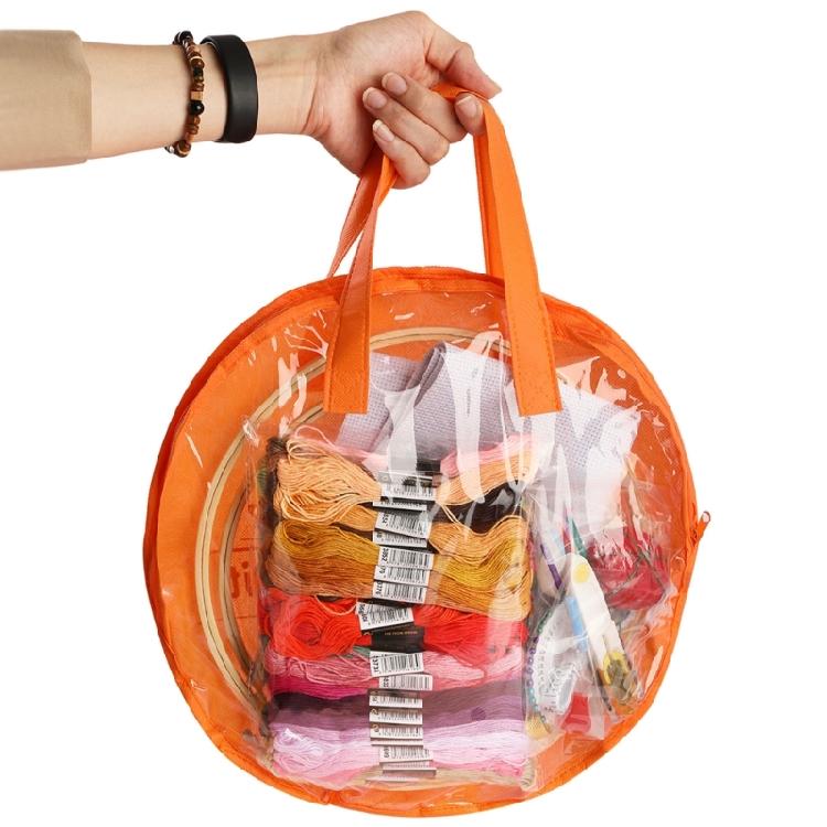 100 Color Craft Thread Set Including Bamboos Hoop Knitting Tool for Creative Activity