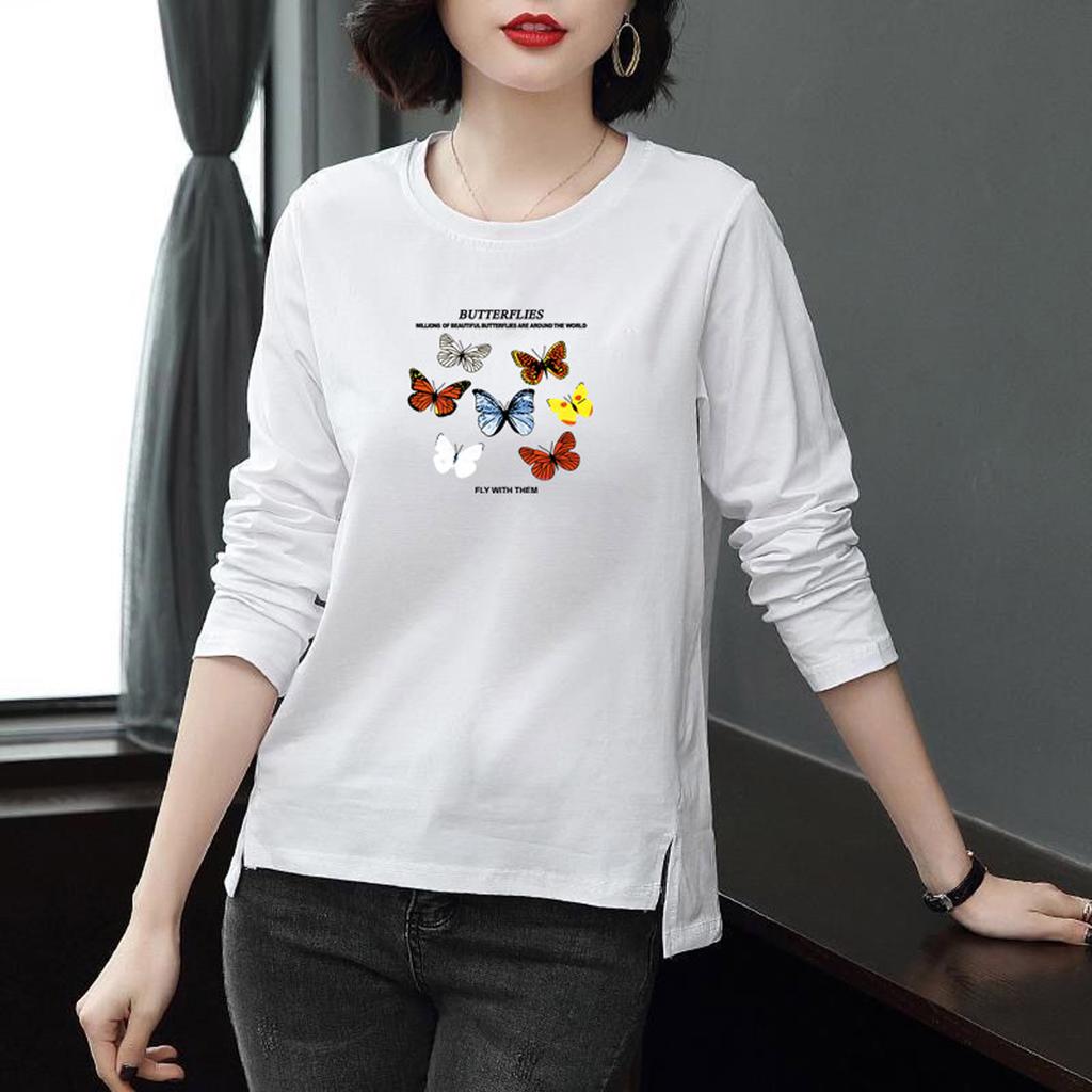 Fashion Women Casual Long Sleeve Printed  Blouse Ladies T-Shirt Tops