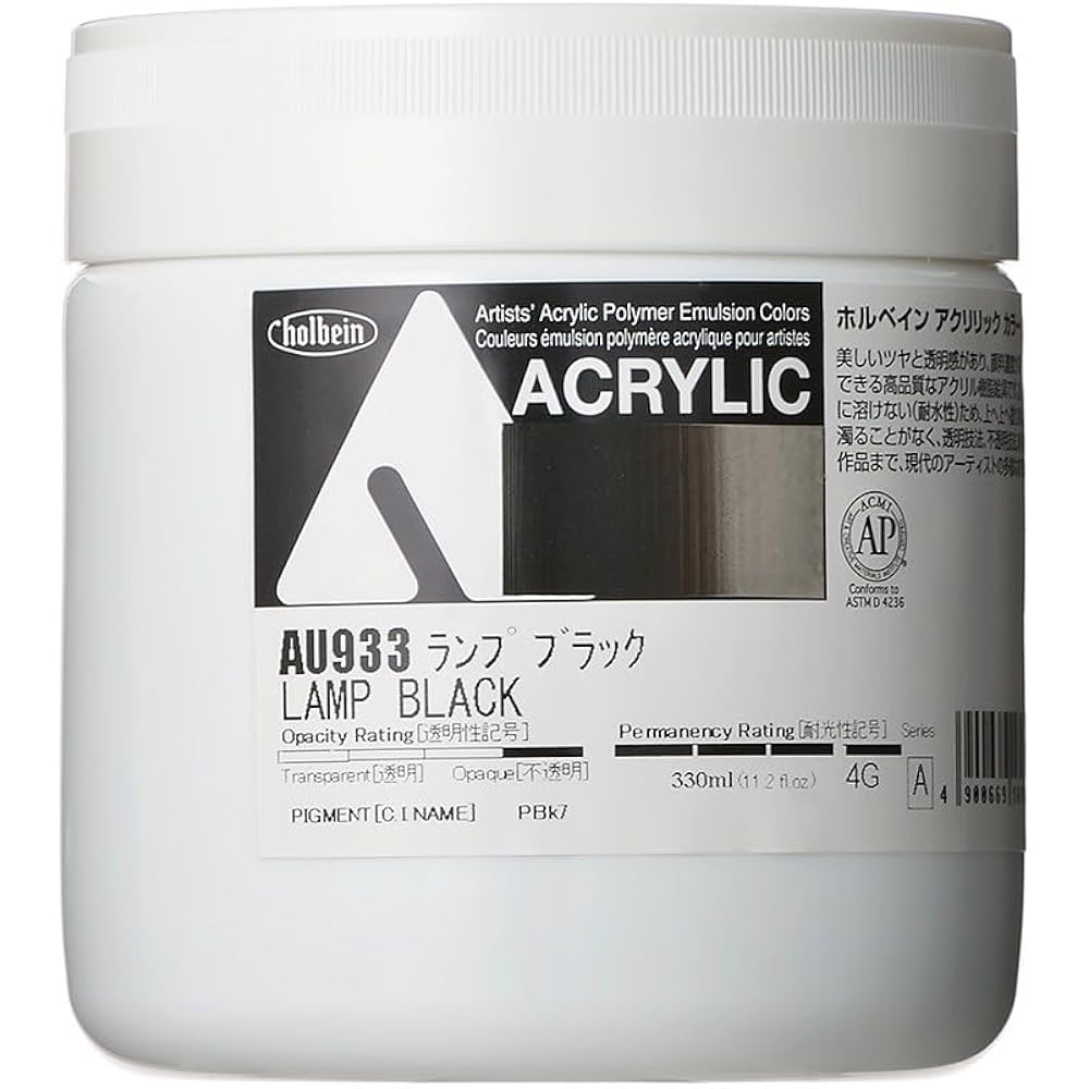 Holbein Acrylic Color [Heavy Body] AU933 330ml Lamp Black 16933