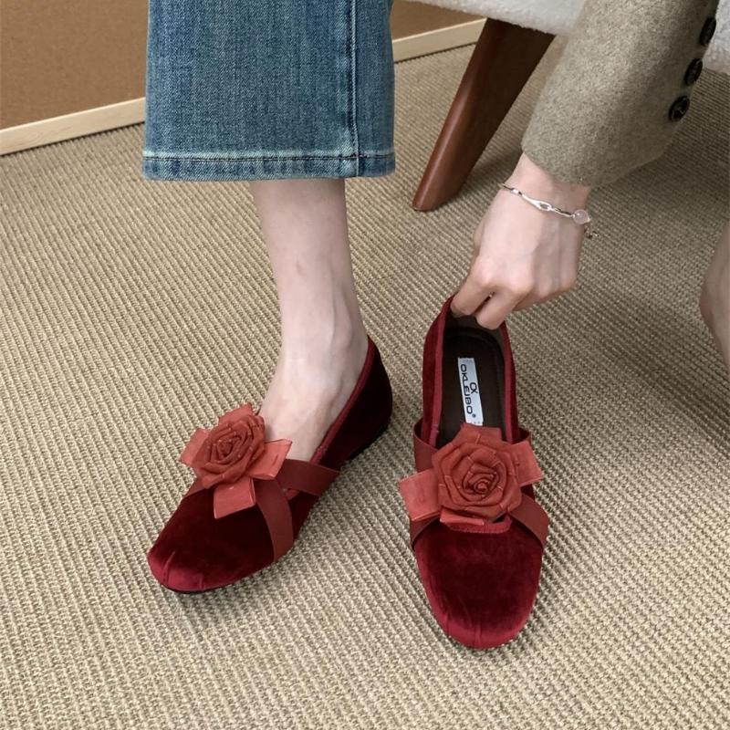 Fashion Elegant Flower Decoration Flat Mary Jane Shoes Women Fashion Round Toe Shallow Cross Tied Casual Shoes Sweet Lolita Dress Shoes