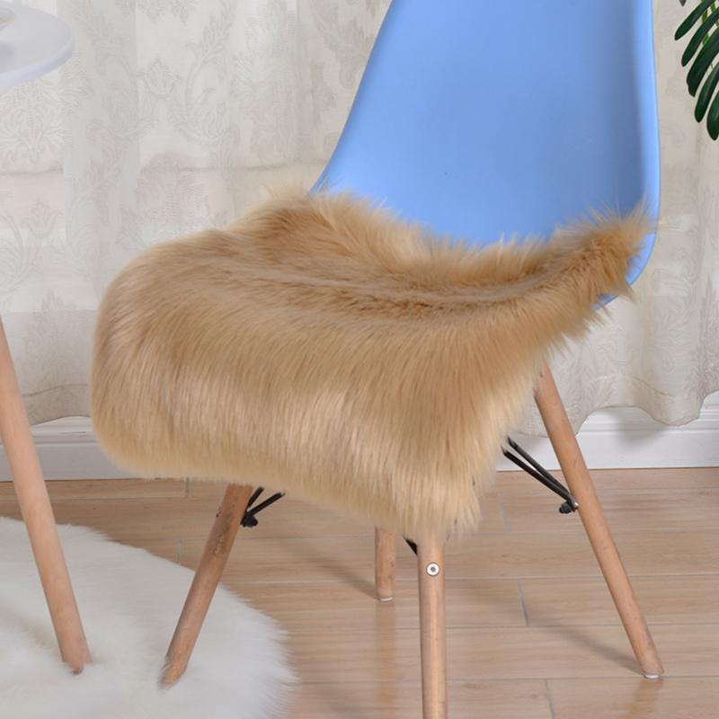 1PC Plush Washable Soft Home Fluffy Seat Pads Home Decor Faux Wool Chair Cushion Office