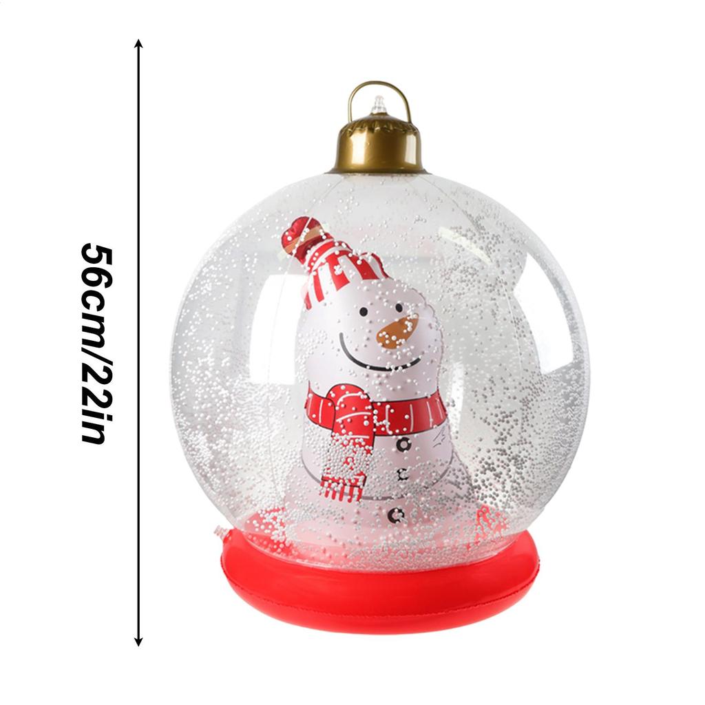 Inflatable Christmas Ornaments Inflatable Balls Decorations Snowman Inside Light Up Holiday Ornaments For Outdoor Yard Garden